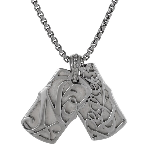 mens silver dog tag pendant
