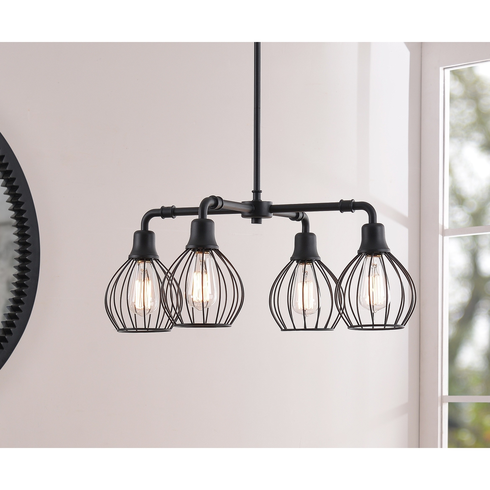 Amelia 4 Light Chandelier - Black Finish - Chandeliers For Bedrooms by Overstock.com