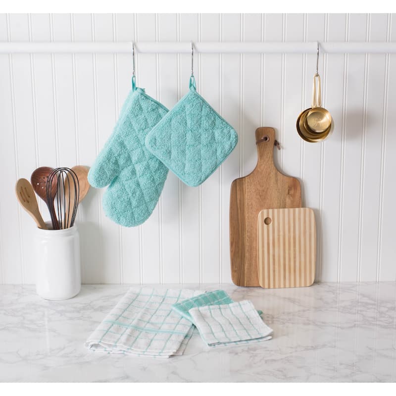 Design Imports Combo Windowpane Terry Dishcloth Set of 6 (12 inches long x 12 inches wide)