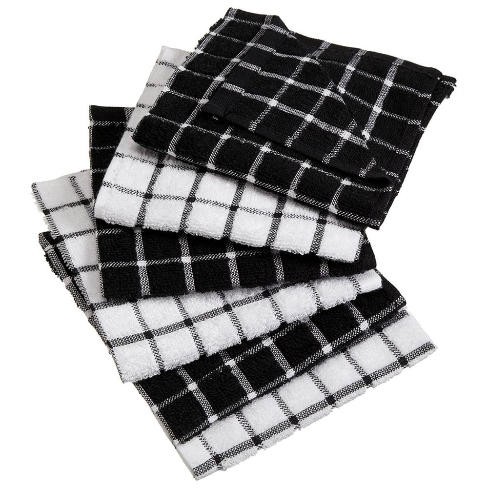Design Imports Combo Windowpane Terry Dishcloth Set of 6 (12 inches long x 12 inches wide)