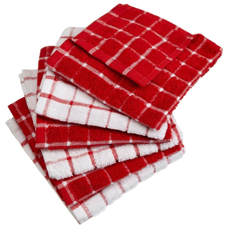 Design Imports Combo Windowpane Terry Dishcloth Set of 6 (12 inches long x 12 inches wide)