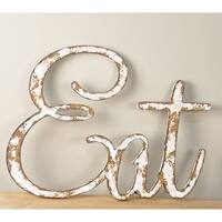 Rustic "Eat" Sign Text Cutout in Farmhouse White