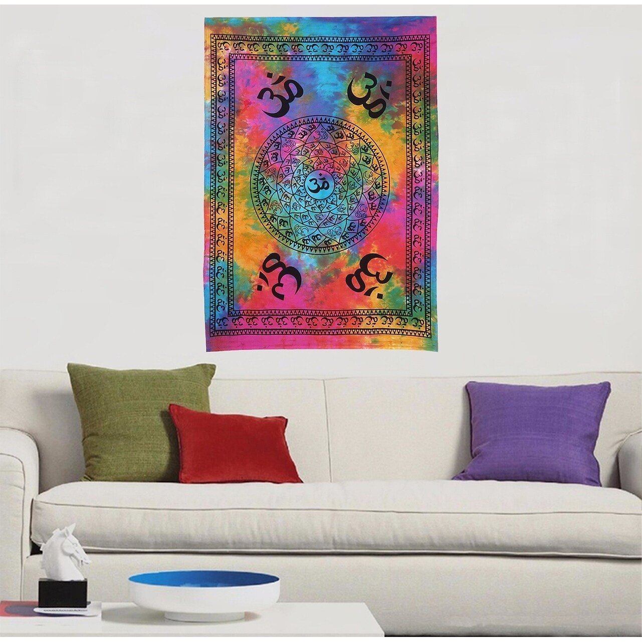 Shop Indian Om Multi Color Printed Cotton Wall Hangings Decor