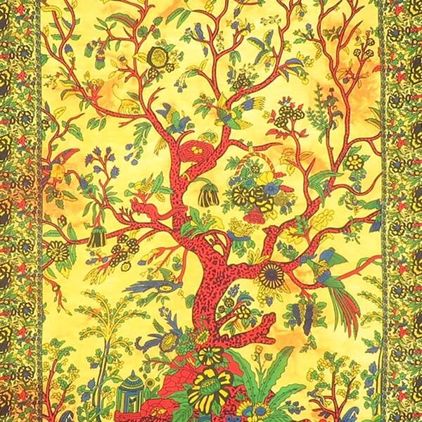 Multi Color Tree Of Life Printed Cotton Wall Hanging Poster Tapestry 30x45 Inches Overstock