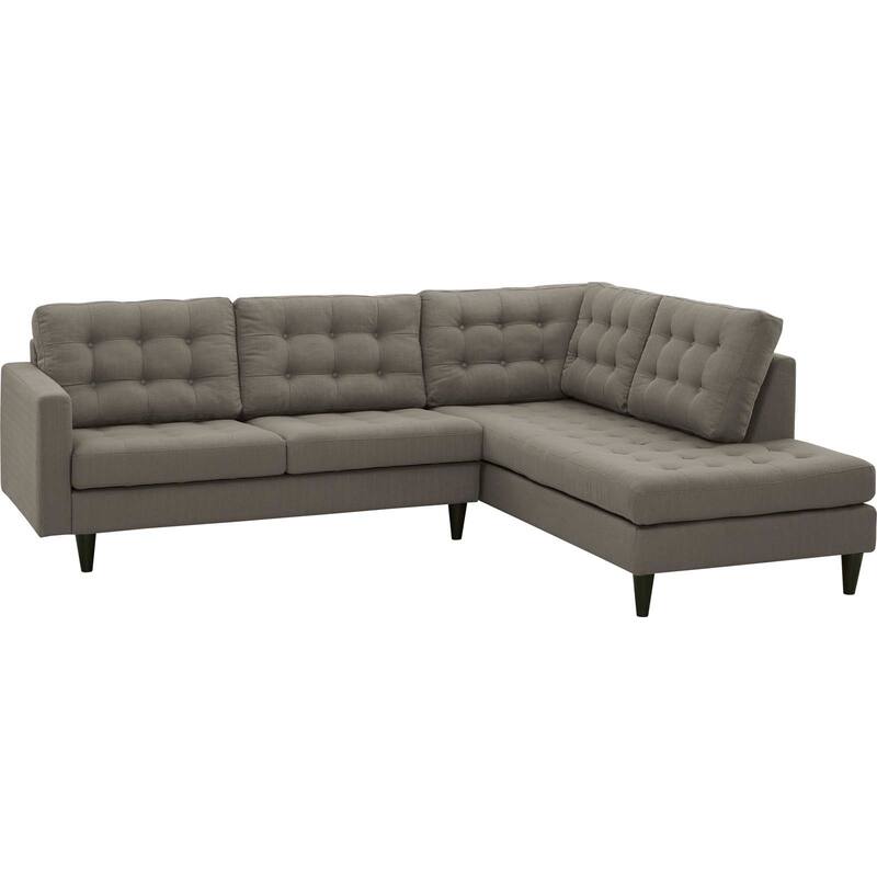 Empress 2 Piece Upholstered Fabric Right Facing Sectional - Granite