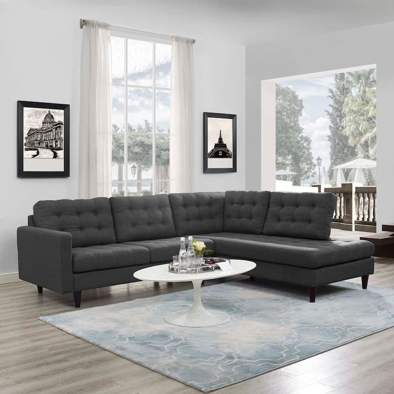 Empress 2 Piece Upholstered Fabric Right Facing Sectional