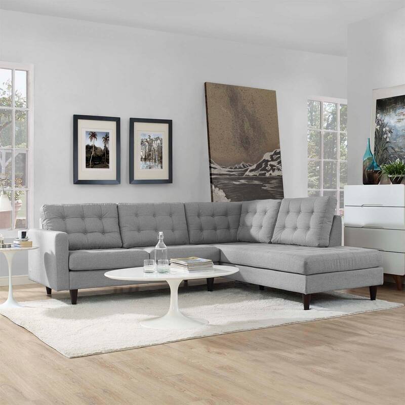 Empress 2 Piece Upholstered Fabric Right Facing Sectional