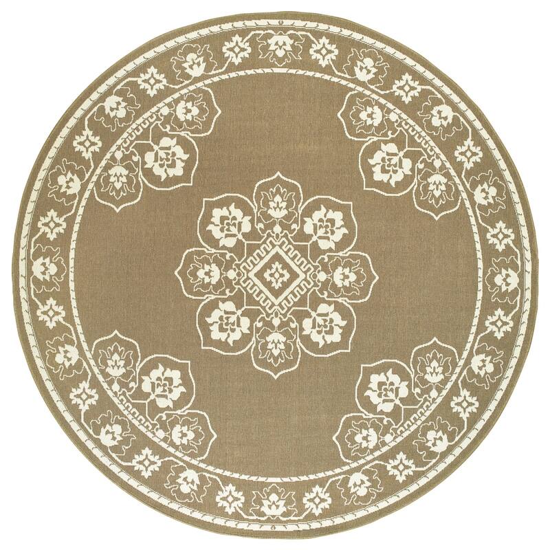 Style Haven Marianna Bordered Medallion Loop Pile Indoor Outdoor Area Rug