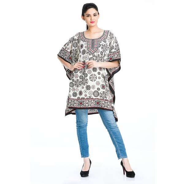 Shop Multi Color Tunic Top Floral Kaftan Plus Size Caftan Maxi
