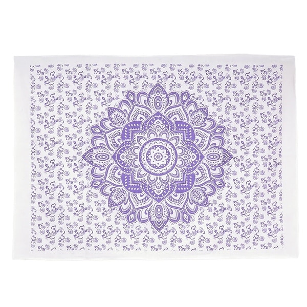 Bohemian Indian Mandala Wall Hanging Purple Queen Printed Floral Throw Tapestry