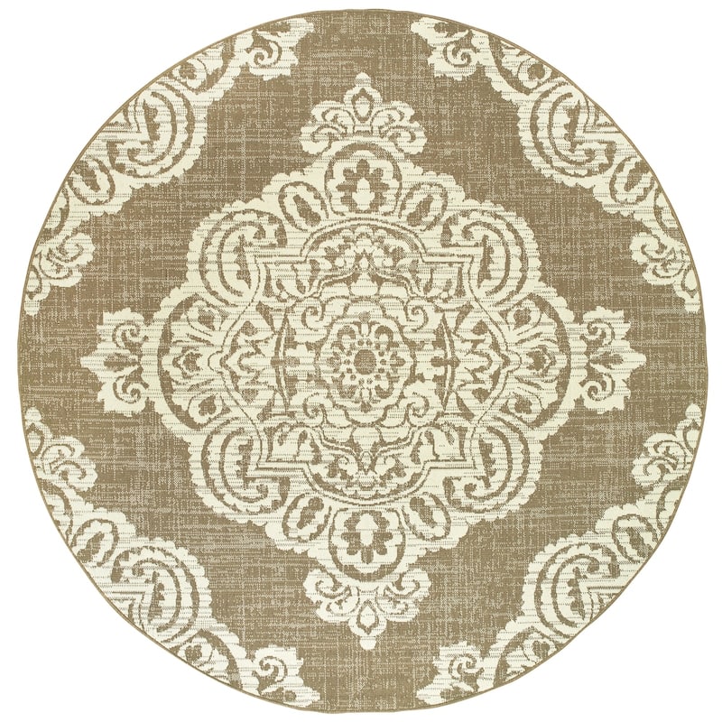 Style Haven Marianna Center Medallion Loop Pile Indoor Outdoor Rug