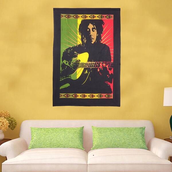 Shop Wall Decor Handmade Hanging Cotton Tapestry Bob Marley Multi
