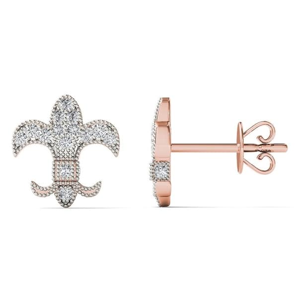 Shop Aalilly 10k Rose Gold 110ct Tdw Diamond Fleur De Lis