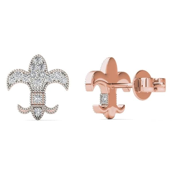 Shop Aalilly 10k Rose Gold 110ct Tdw Diamond Fleur De Lis