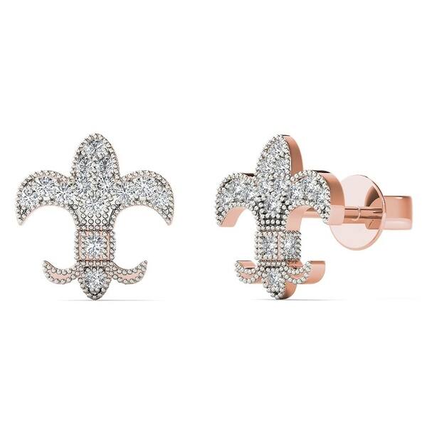 Shop Aalilly 10k Rose Gold 110ct Tdw Diamond Fleur De Lis