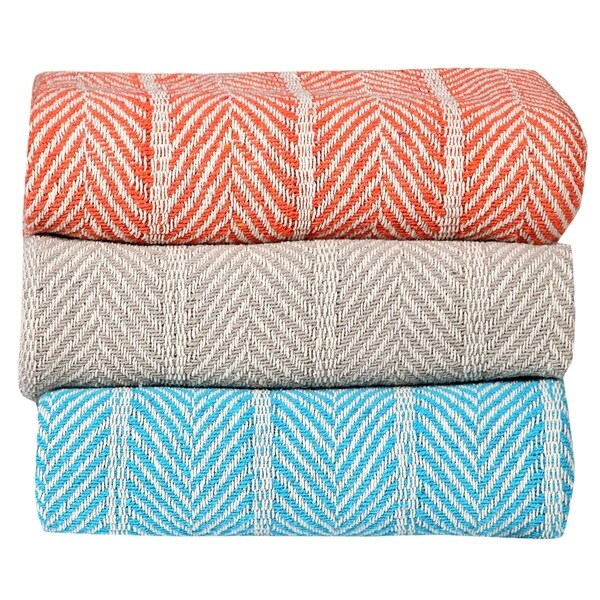 Homeway Décor Cotton Heiringbone Throw with Fringe - 50*60