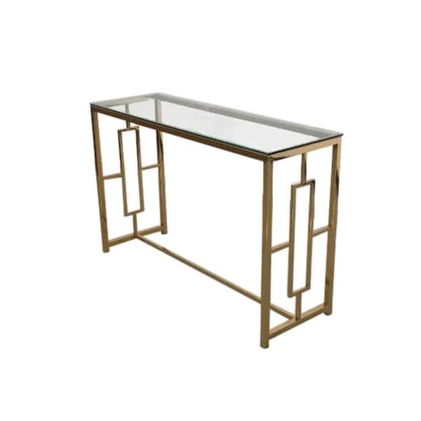 Embleshing Stainless Steel And Gl Console Table Gold Free Embleshing Stainless Steel And Gl Console Table Gold