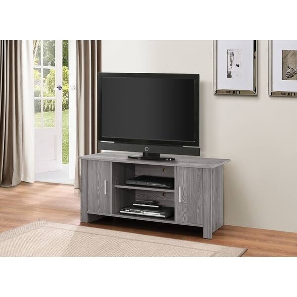 Vintage Light Grey Wooden Tv Stand Overstock 21734130 Tv stands for large flat screens ship free. vintage light grey wooden tv stand