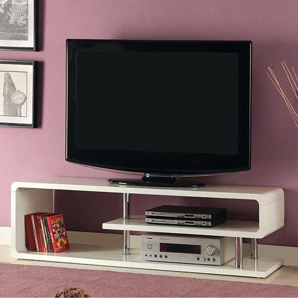 Ninove Ii Contemporary Style Tv Console White Free Shipping Ninove Ii Contemporary Style Tv Console White
