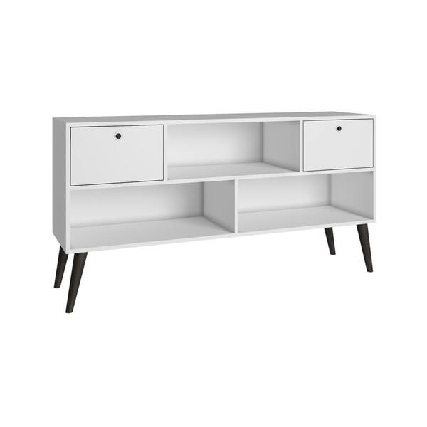 Shop Uppsala Tv Stand With 3 Shelves In White On Sale Free