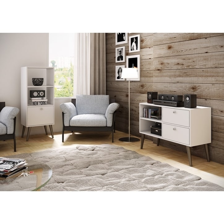 Dalarna White 2 Shelf Media Console Cabinet