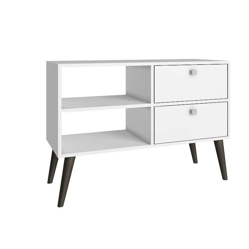 Dalarna White 2 Shelf Media Console Cabinet - White