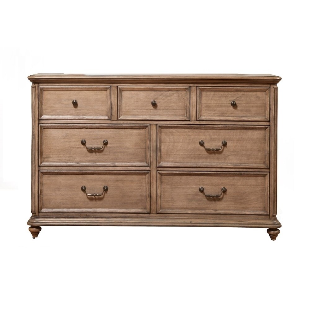 Shop Mahogany Wood 7 Drawer Dresser In French Truffle Brown