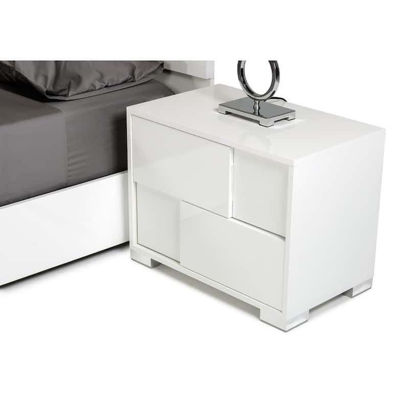 Modrest Ancona Italian White Nightstand
