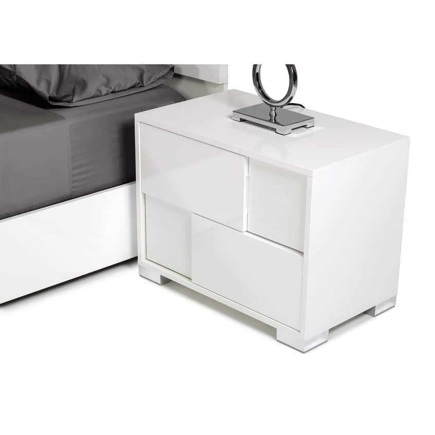 Modrest Ancona Italian White Nightstand