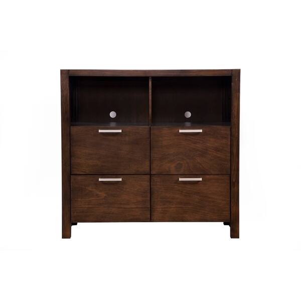 Shop Tv Media Chest With 4 Drawers In Wood Chestnut Brown