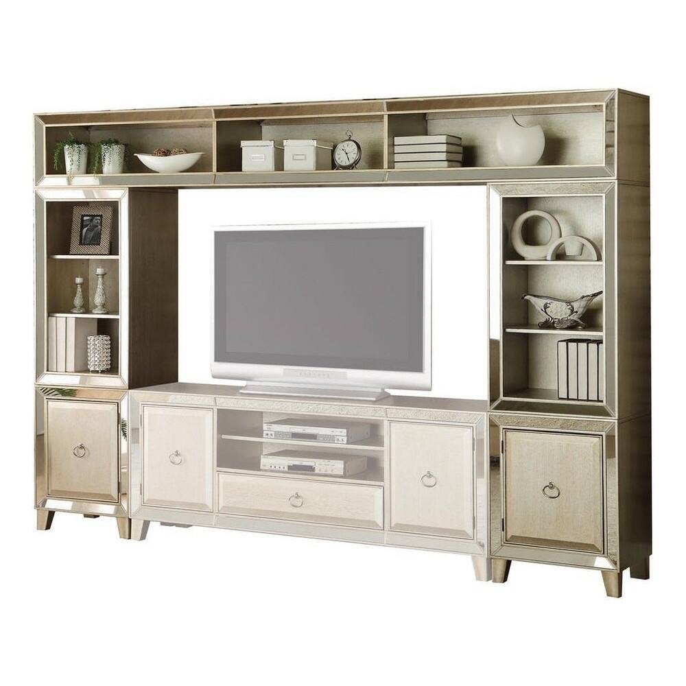 Gigantic Entertainment Center, Antiqued Gold