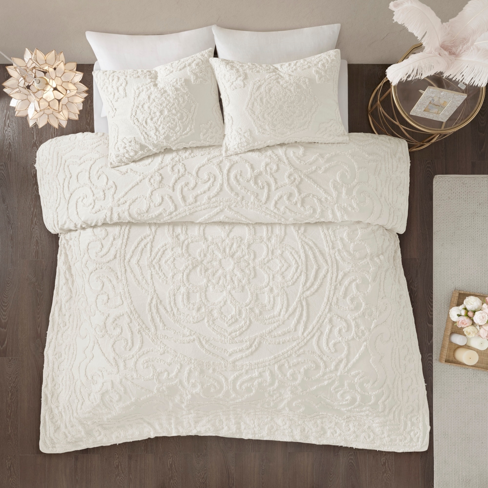 Shop Madison Park Virginia Tufted Cotton Chenille Medallion Duvet