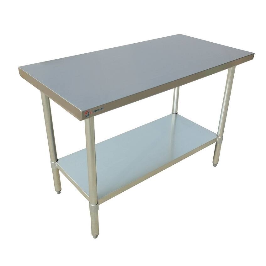 EQ Kitchen Line Stainless Steel Restaurant Kitchen Prepare Work Surface Table 72"Lx30"Wx34"H