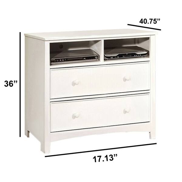 Shop Solid Wood Media Chest With Two Cubbies And Drawers Storage