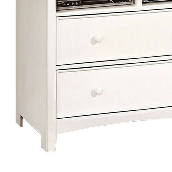 Shop Solid Wood Media Chest With Two Cubbies And Drawers Storage