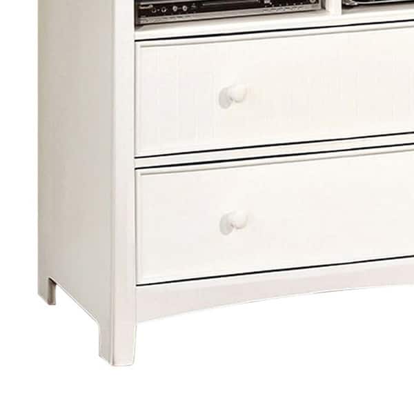 Shop Solid Wood Media Chest With Two Cubbies And Drawers Storage