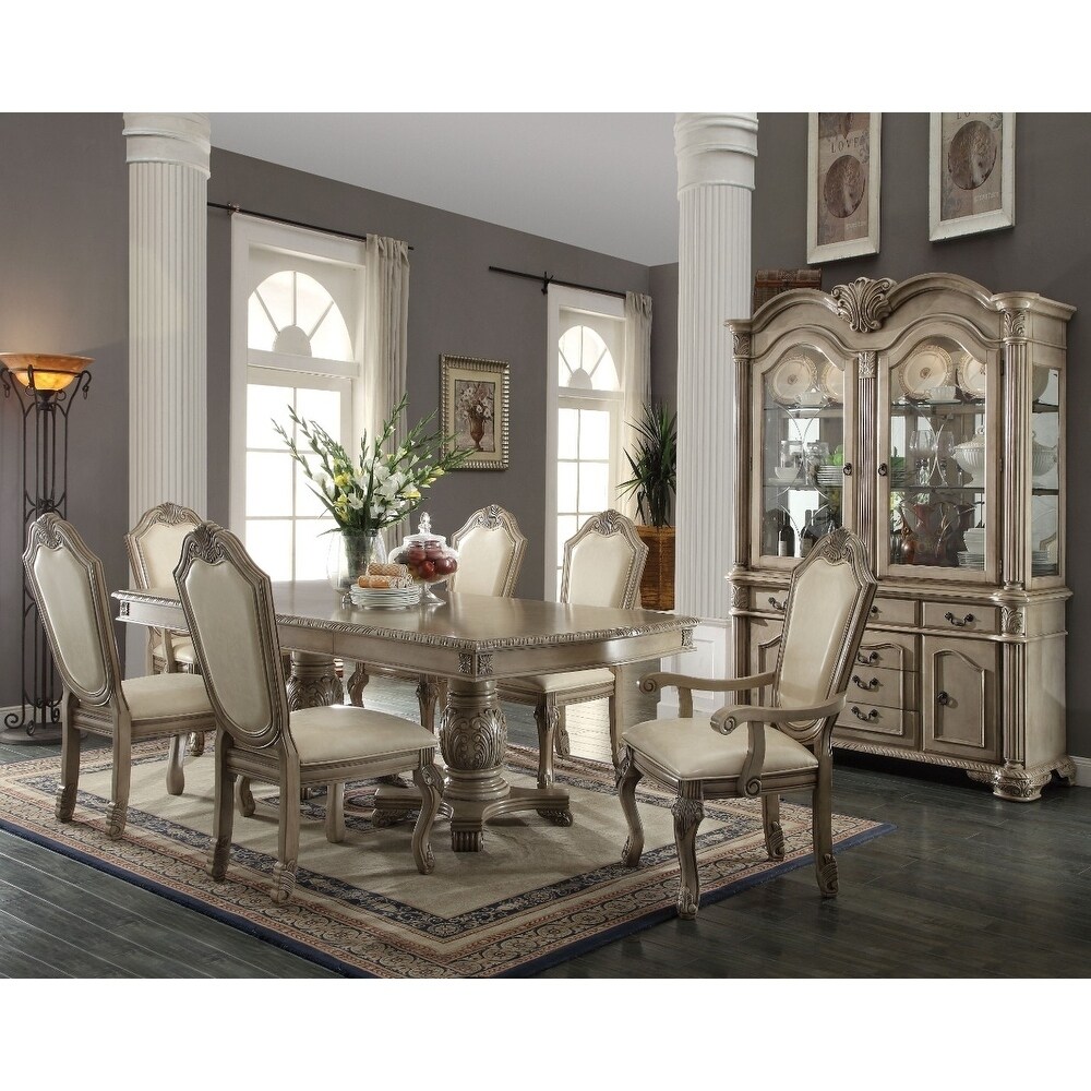 Shop Astonishing Dining Table With Double Pedestal Antique White On Sale Overstock 21752937