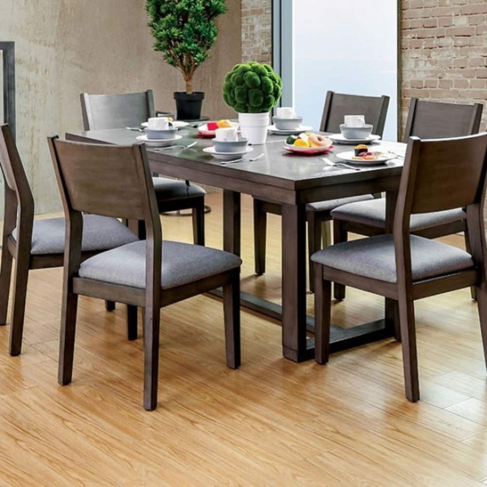 Wooden Transitional Dining Table, Gray