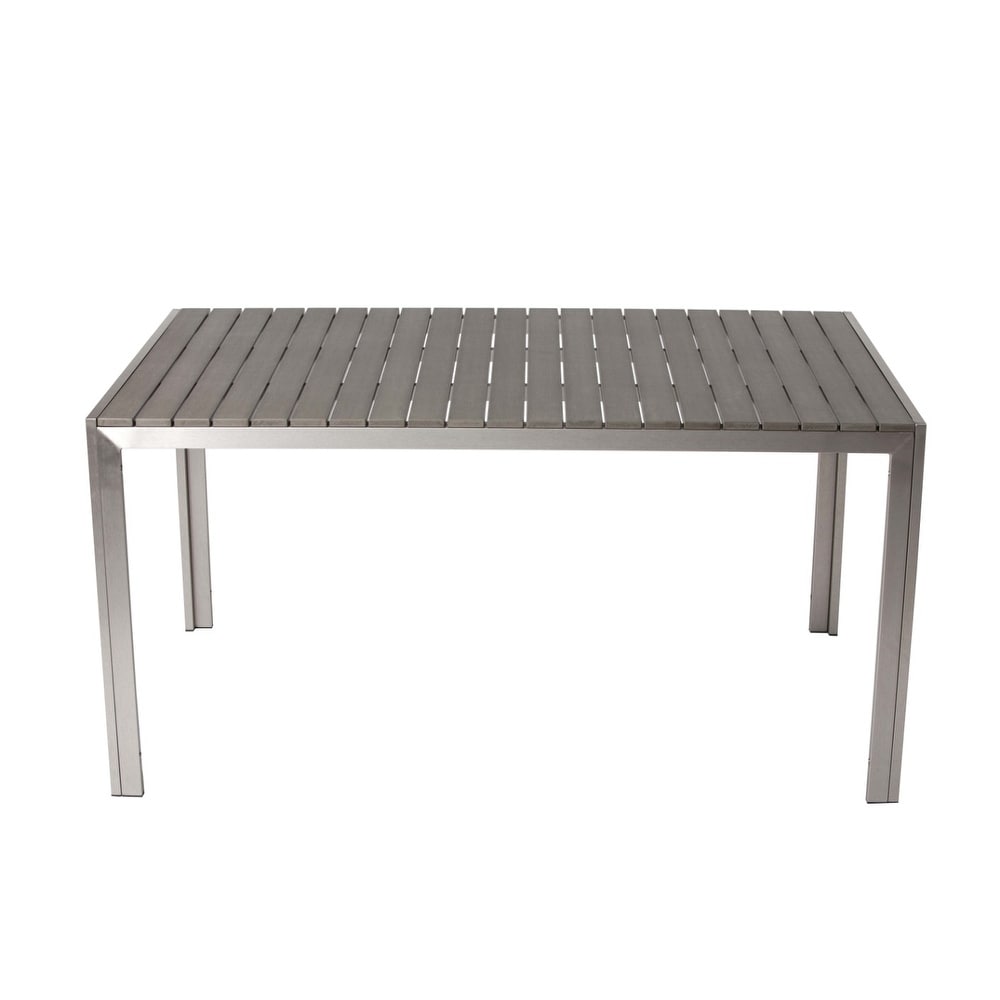 Benzara Sleek And Modish Trendy Anodized Aluminum Dining table, Gray (3 and 4 Legs - Aluminum - N/A)