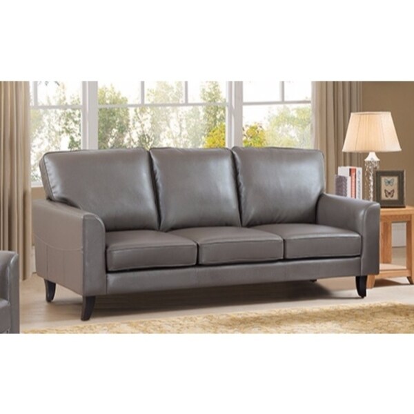 Elegant Pu Leather Sofa With Velvety Cushion Free Shipping Today Elegant Pu Leather Sofa With Velvety Cushion