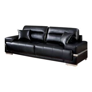 Sofa For Less Breathable Leatherette Sofa Black