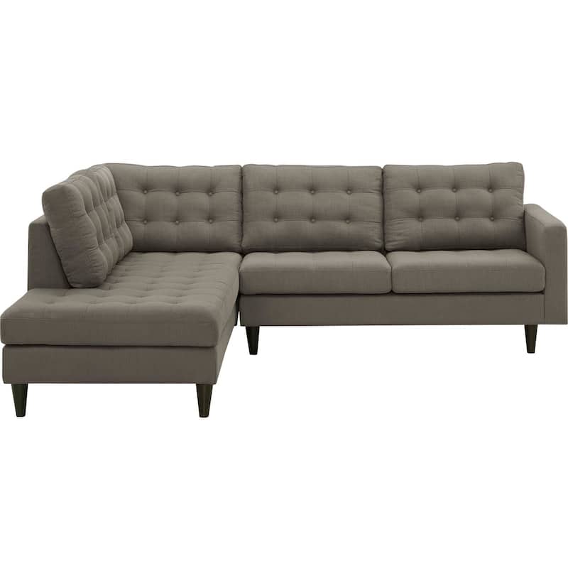 2 Piece Upholstered Fabric Left Facing Bumper Sectional - Granite