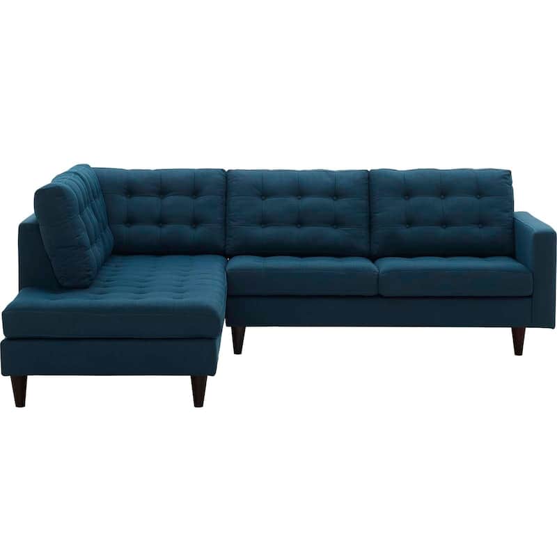 2 Piece Upholstered Fabric Left Facing Bumper Sectional
