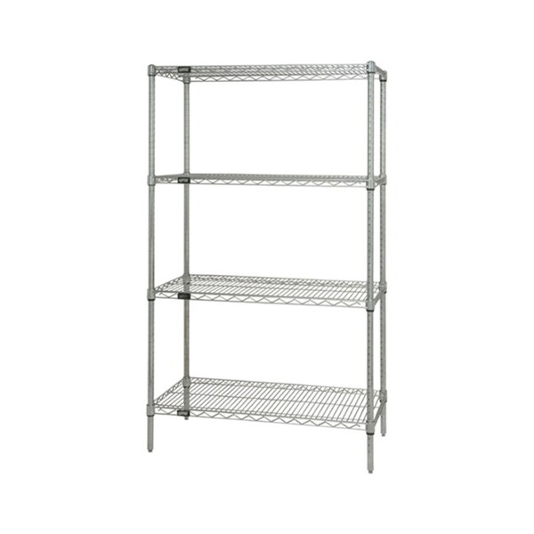 Quantum Storage Systems Wire 4 Shelf Starter Unit in Chrome Finish - 21" x 24" x 54"