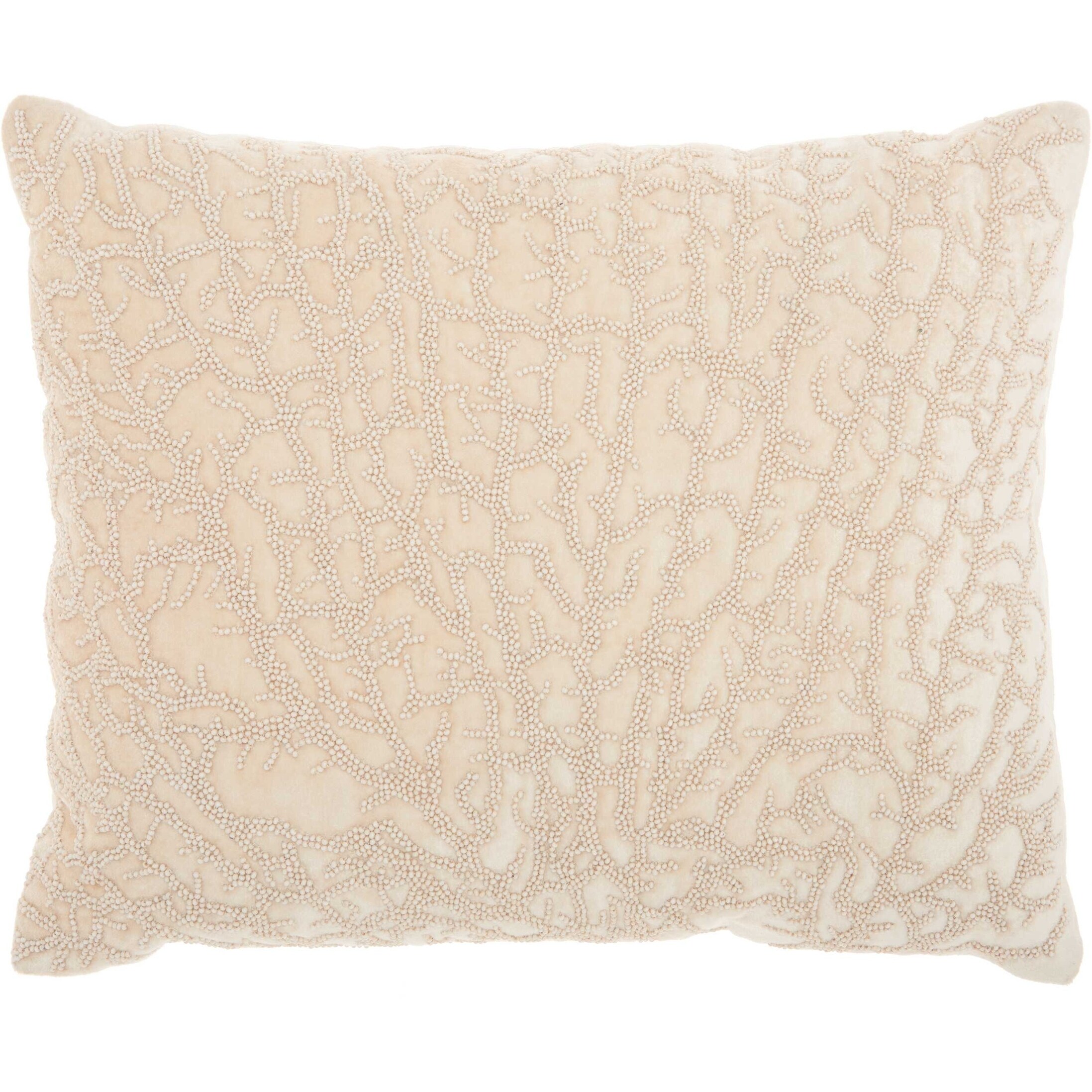 Shop Studio Nyc Design Beaded Coral Velvet Natural Throw Pillow