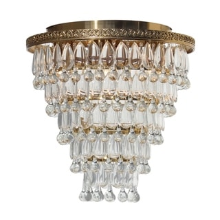 The Weston 7 Light Round Glass Drop Chandelier - N/A (Brass) - Chandeliers For Bedrooms by Overstock.com