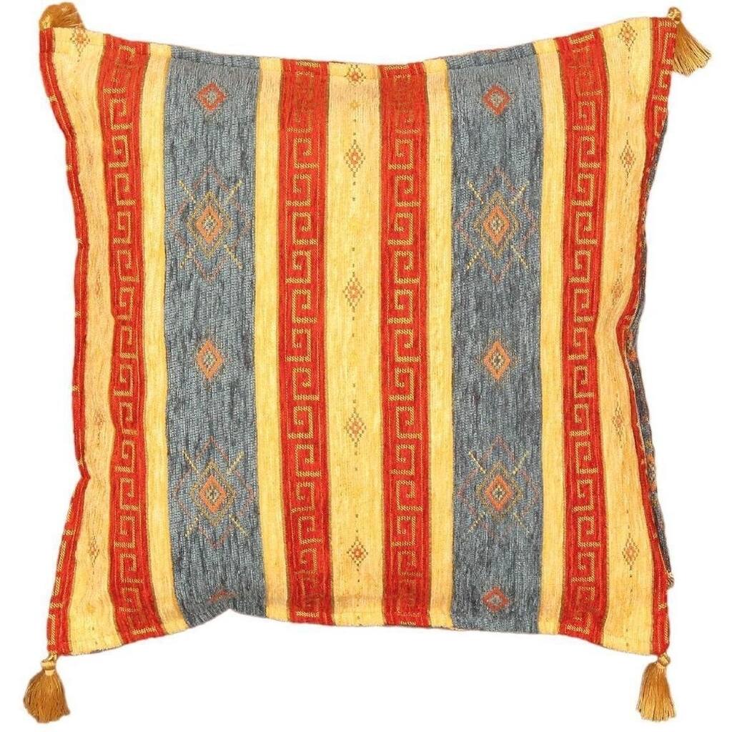 eCarpetGallery Casual Pillows Blue and Brown Rayon Cushion Cover (1'5 x 1'5)