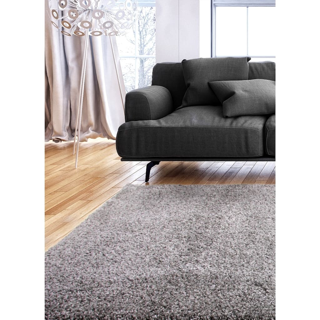 Alaskan Gray Shag Rug (5'3 x 8'0) - 5'3 x 8'