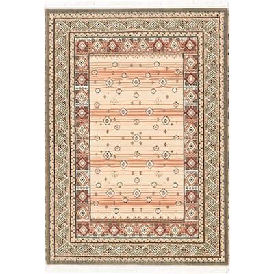 Ecarpetgallery Tekke Bokhara Ivory Polypropylene Rug