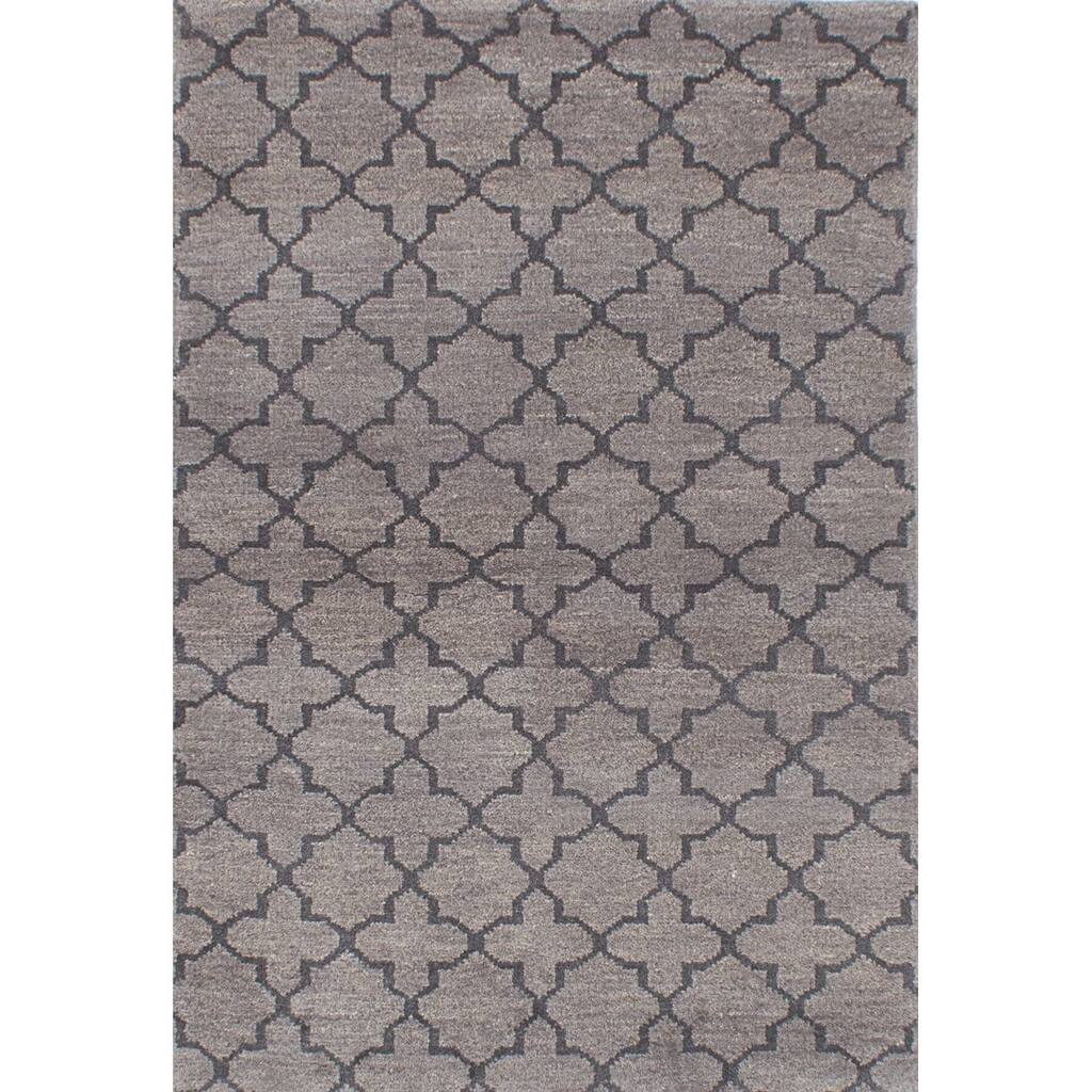 ecarpetgallery Hand-Knotted Arlequin Grey Wool Rug (4'1 x 6'0)